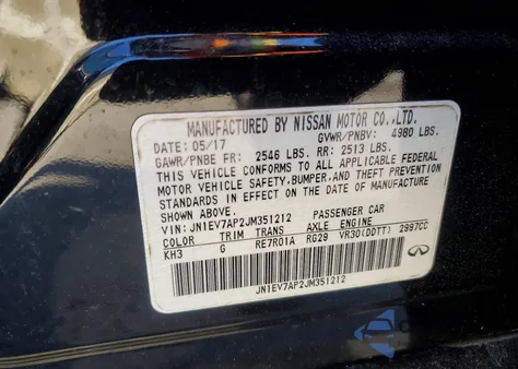 2018 Infiniti Q50 Luxe z USA, uszkodzony, nr VIN JN1EV7AP2JM351212